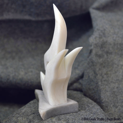 Striking abstract bird sculpture of White Italian Soapstone.